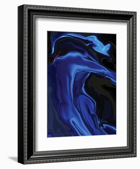 the blue kiss-Rabi Khan-Framed Art Print