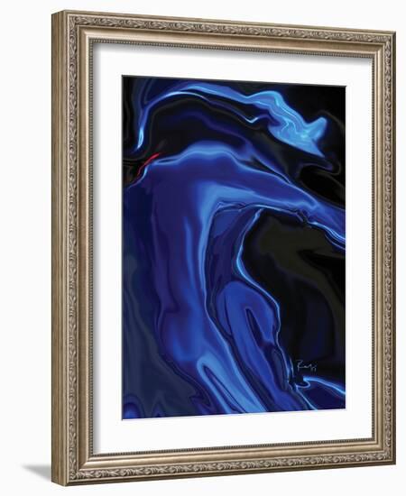 the blue kiss-Rabi Khan-Framed Art Print