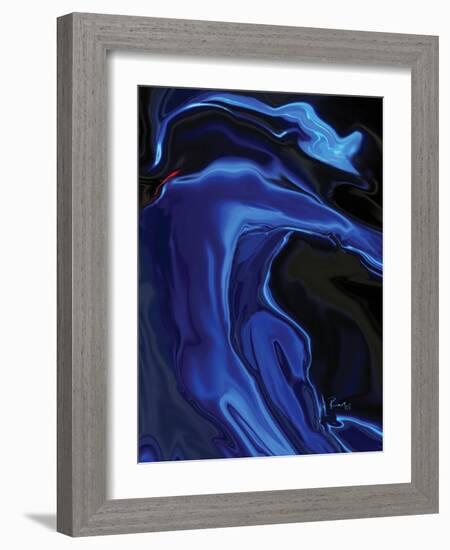 the blue kiss-Rabi Khan-Framed Art Print