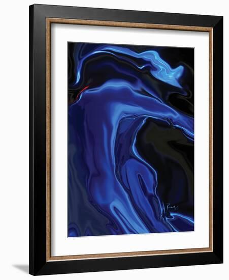 the blue kiss-Rabi Khan-Framed Art Print