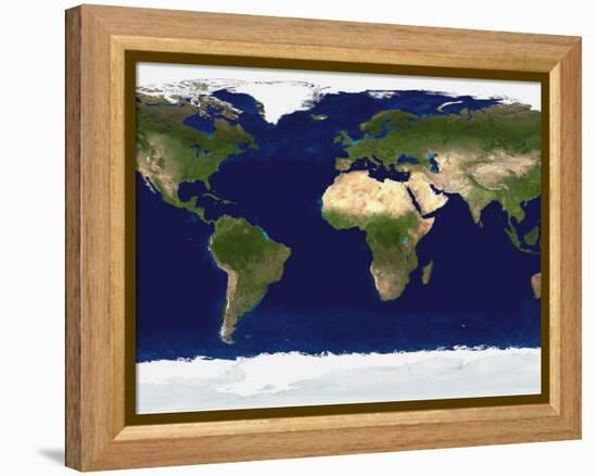 The Blue Marble: Land Surface, Ocean Color and Sea Ice-Stocktrek Images-Framed Premier Image Canvas