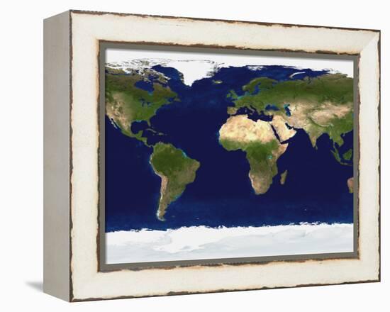The Blue Marble: Land Surface, Ocean Color and Sea Ice-Stocktrek Images-Framed Premier Image Canvas