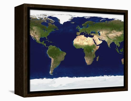 The Blue Marble: Land Surface, Ocean Color and Sea Ice-Stocktrek Images-Framed Premier Image Canvas