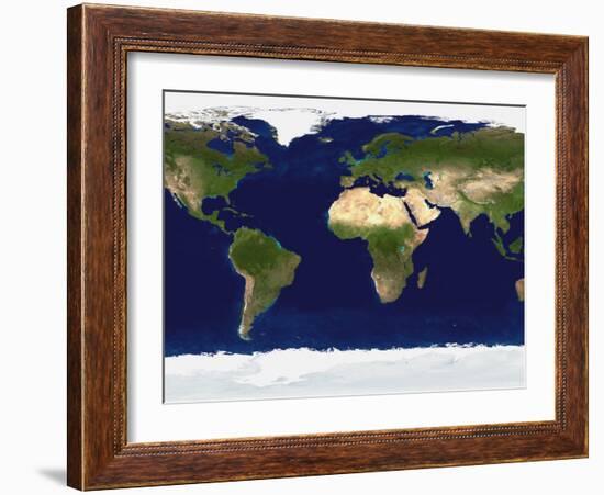 The Blue Marble: Land Surface, Ocean Color and Sea Ice-Stocktrek Images-Framed Photographic Print