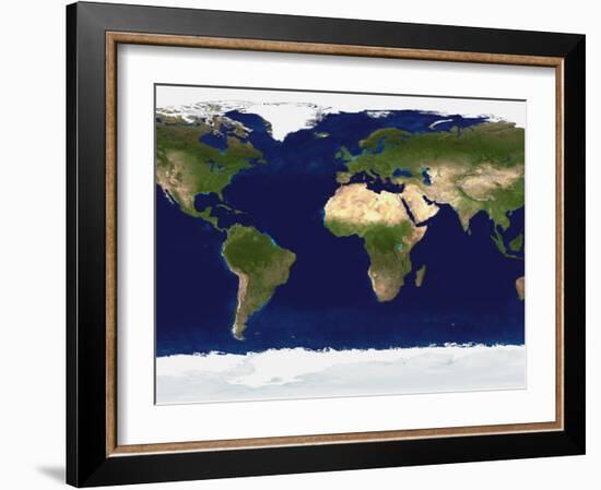 The Blue Marble: Land Surface, Ocean Color and Sea Ice-Stocktrek Images-Framed Photographic Print