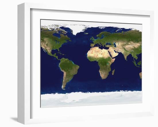 The Blue Marble: Land Surface, Ocean Color and Sea Ice-Stocktrek Images-Framed Photographic Print