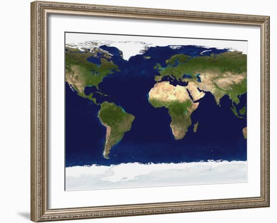 The Blue Marble: Land Surface, Ocean Color and Sea Ice-Stocktrek Images-Framed Photographic Print