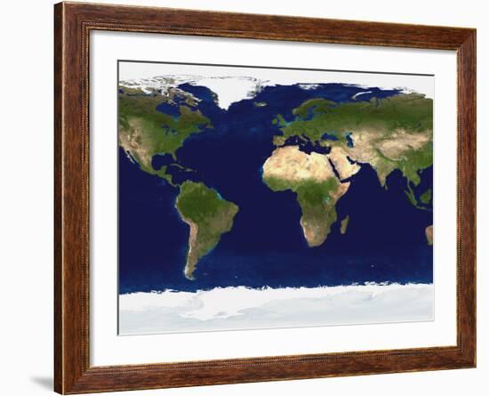 The Blue Marble: Land Surface, Ocean Color and Sea Ice-Stocktrek Images-Framed Photographic Print