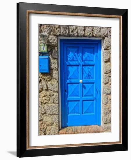 The Blue Mediterranean Door-Markus Bleichner-Framed Art Print