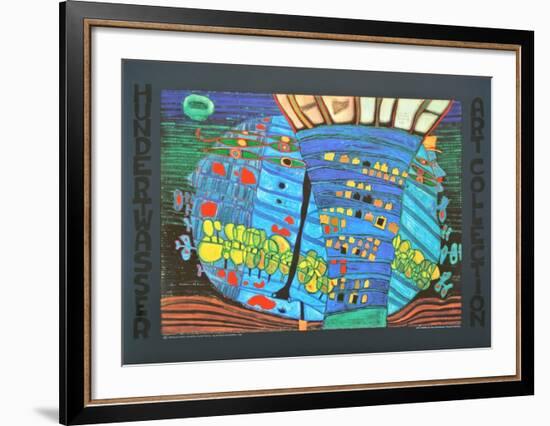 THE BLUE MOON - ATLANTIS - WALDVIERTEL , 1966-Friedensreich Hundertwasser-Framed Art Print