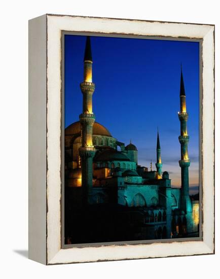 The Blue Mosque at Night, Istanbul, Turkey-Walter Bibikow-Framed Premier Image Canvas