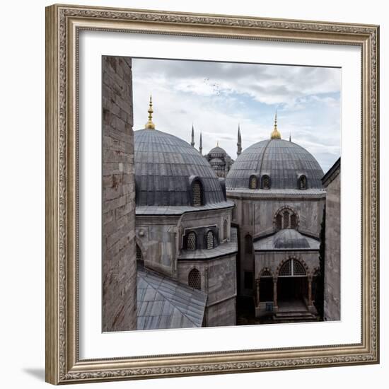 The Blue Mosque Viewed Over the Domes of the Hagia Sophia-Alex Saberi-Framed Photographic Print