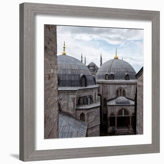 The Blue Mosque Viewed Over the Domes of the Hagia Sophia-Alex Saberi-Framed Photographic Print