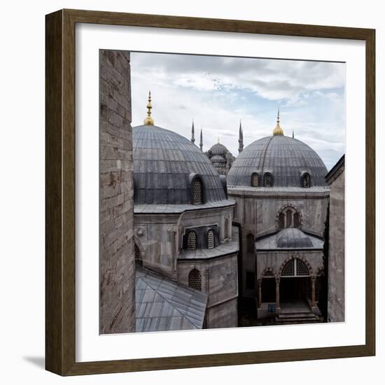 The Blue Mosque Viewed Over the Domes of the Hagia Sophia-Alex Saberi-Framed Photographic Print