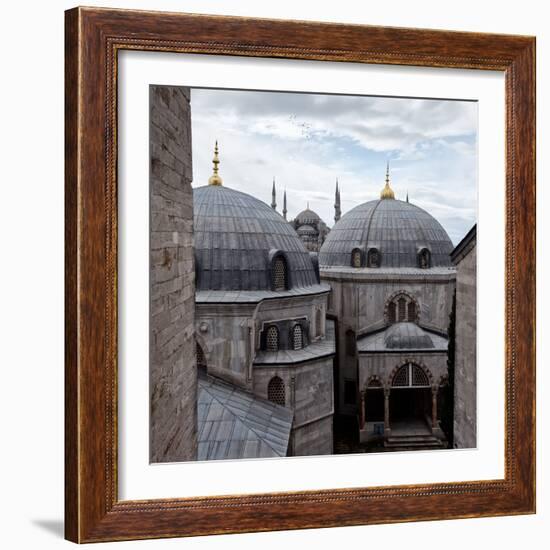 The Blue Mosque Viewed Over the Domes of the Hagia Sophia-Alex Saberi-Framed Photographic Print