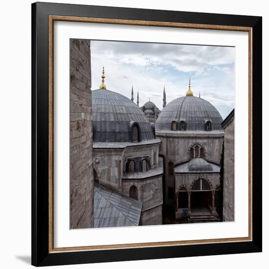 The Blue Mosque Viewed Over the Domes of the Hagia Sophia-Alex Saberi-Framed Photographic Print