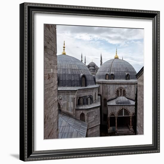 The Blue Mosque Viewed Over the Domes of the Hagia Sophia-Alex Saberi-Framed Photographic Print