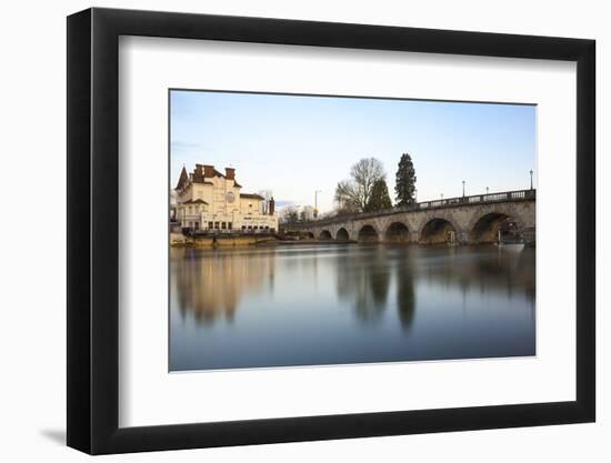 The Blue River Cafe and Bridge on the River Thames-Charlie Harding-Framed Photographic Print