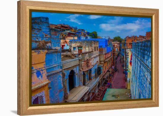 The Blue Rooftops in Jodhpur, the Blue City, Rajasthan, India, Asia-Laura Grier-Framed Premier Image Canvas