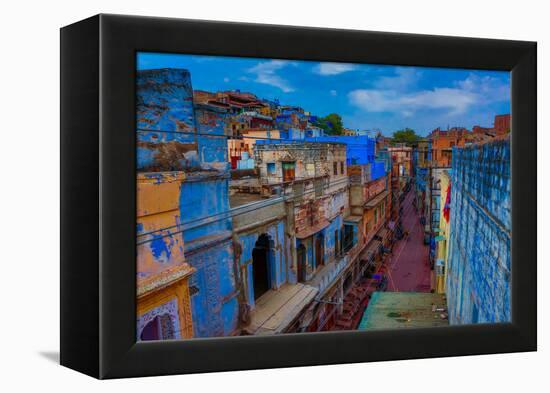 The Blue Rooftops in Jodhpur, the Blue City, Rajasthan, India, Asia-Laura Grier-Framed Premier Image Canvas