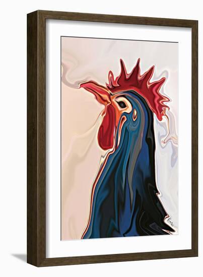 The Blue Rooster-Rabi Khan-Framed Art Print