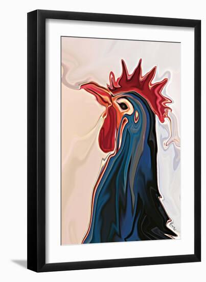 The Blue Rooster-Rabi Khan-Framed Art Print