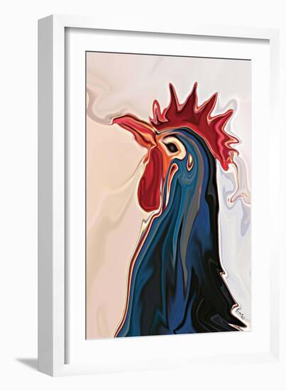 The Blue Rooster-Rabi Khan-Framed Art Print