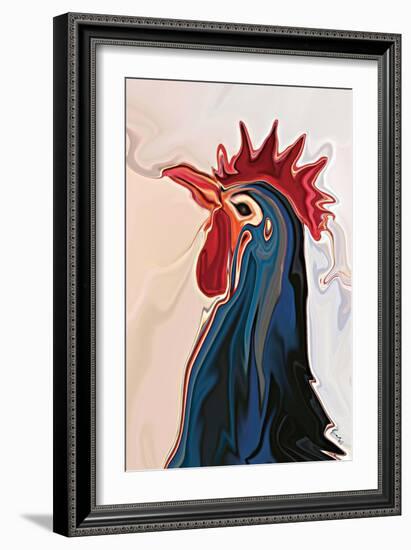 The Blue Rooster-Rabi Khan-Framed Art Print