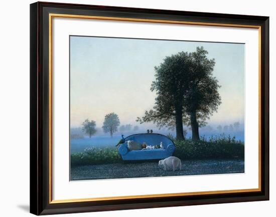 The Blue Sofa-Michael Sowa-Framed Art Print