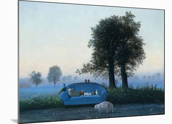 The Blue Sofa-Michael Sowa-Mounted Art Print