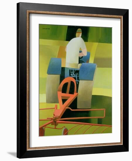 The Blue Tractor, 1984-Reg Cartwright-Framed Giclee Print