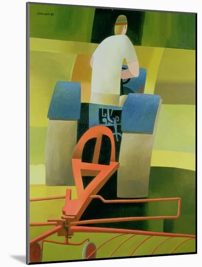 The Blue Tractor, 1984-Reg Cartwright-Mounted Giclee Print