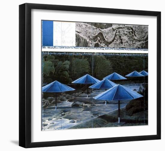 The Blue Umbrellas, 1991-Christo-Framed Art Print