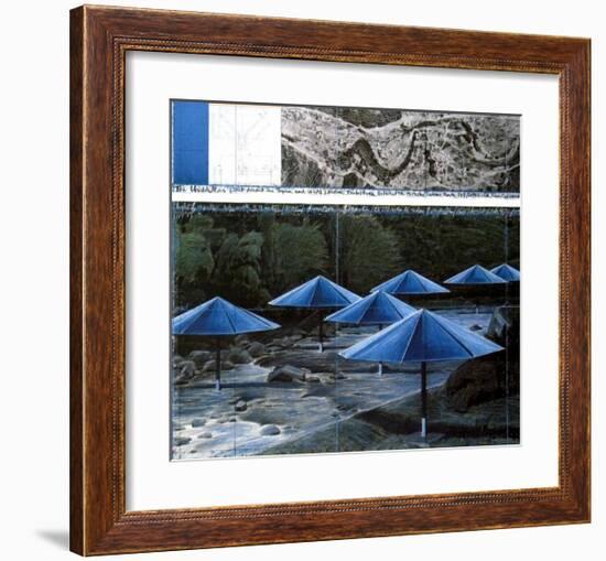 The Blue Umbrellas, 1991-Christo-Framed Art Print