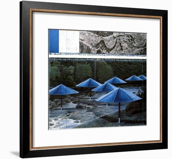 The Blue Umbrellas, 1991-Christo-Framed Art Print