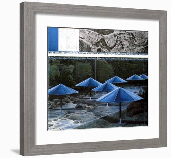 The Blue Umbrellas, 1991-Christo-Framed Art Print