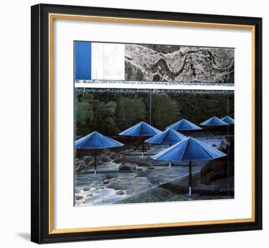 The Blue Umbrellas, 1991-Christo-Framed Art Print