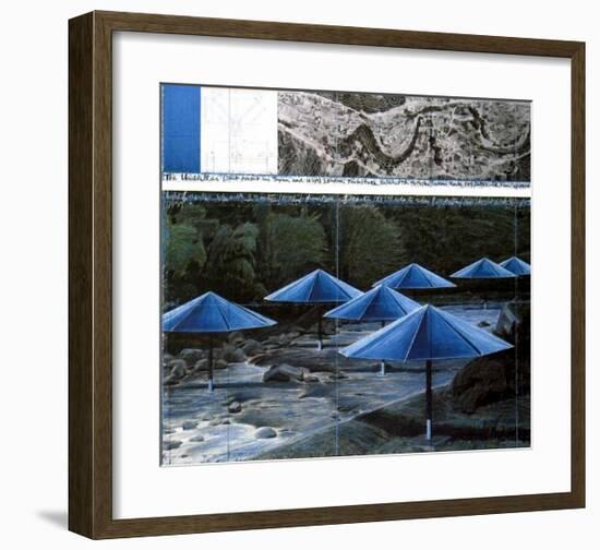 The Blue Umbrellas, 1991-Christo-Framed Art Print