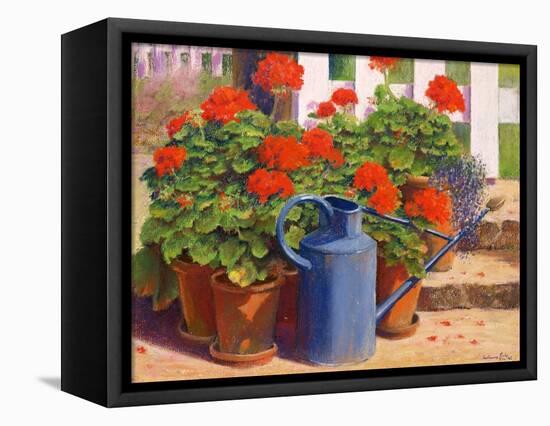 The Blue Watering Can, 1995-Anthony Rule-Framed Premier Image Canvas