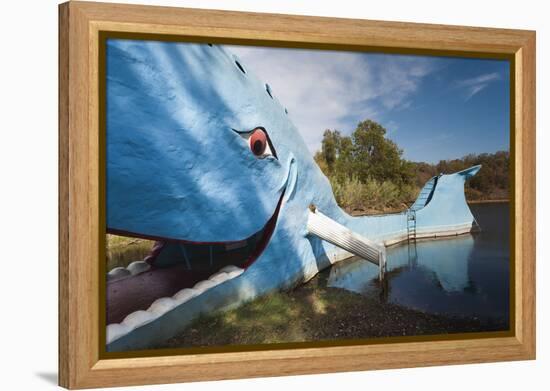 The Blue Whale, Route 66 Roadside Attraction, Catoosa, Oklahoma, USA-Walter Bibikow-Framed Premier Image Canvas