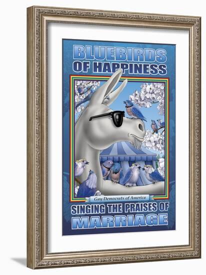 The Bluebird of Happiness Singing the Praises of Marriage-Richard Kelly-Framed Art Print