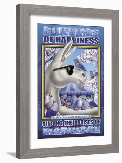 The Bluebird of Happiness Singing the Praises of Marriage-Richard Kelly-Framed Art Print