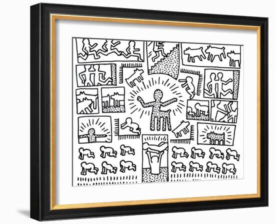 The Blueprint Drawings, 1990-Keith Haring-Framed Giclee Print