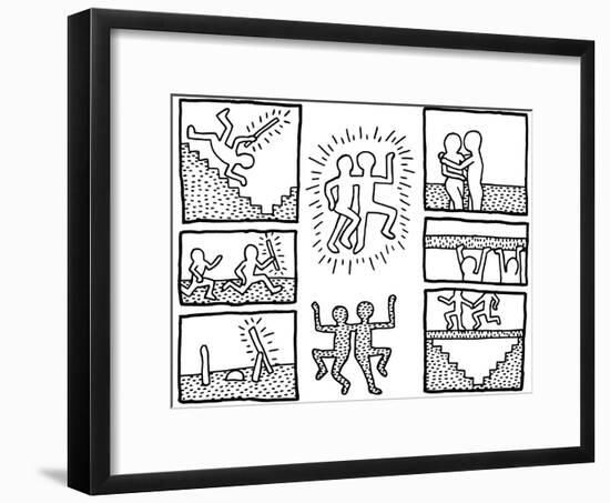 The Blueprint Drawings, 1990-Keith Haring-Framed Giclee Print