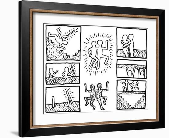 The Blueprint Drawings, 1990-Keith Haring-Framed Giclee Print