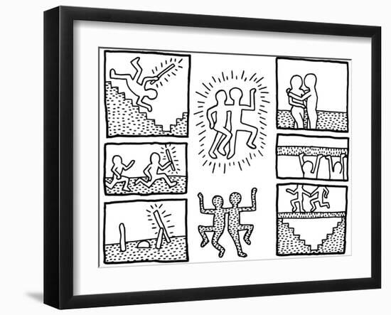 The Blueprint Drawings, 1990-Keith Haring-Framed Giclee Print