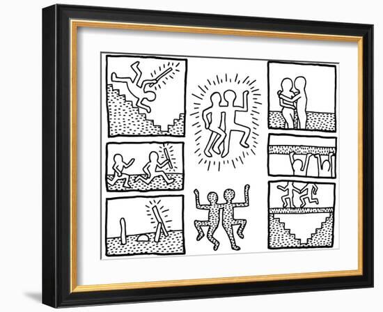 The Blueprint Drawings, 1990-Keith Haring-Framed Giclee Print