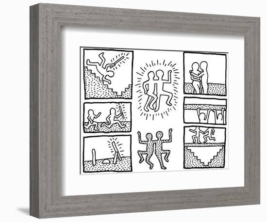 The Blueprint Drawings, 1990-Keith Haring-Framed Giclee Print