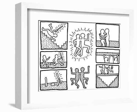 The Blueprint Drawings, 1990-Keith Haring-Framed Giclee Print