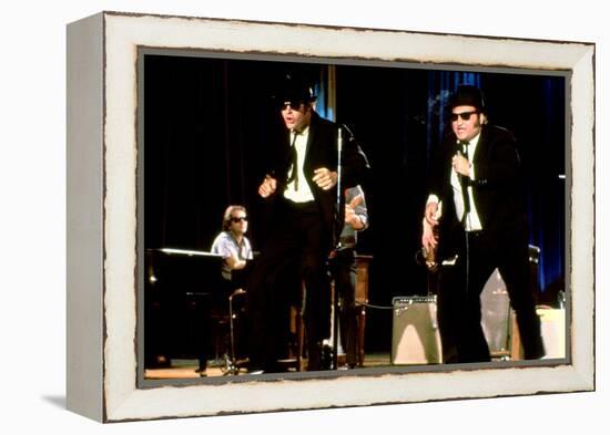 THE BLUES BROTHERS, 1980 directed by JOHN LANDIS Dan Aykroyd and John Belushi (photo)-null-Framed Stretched Canvas